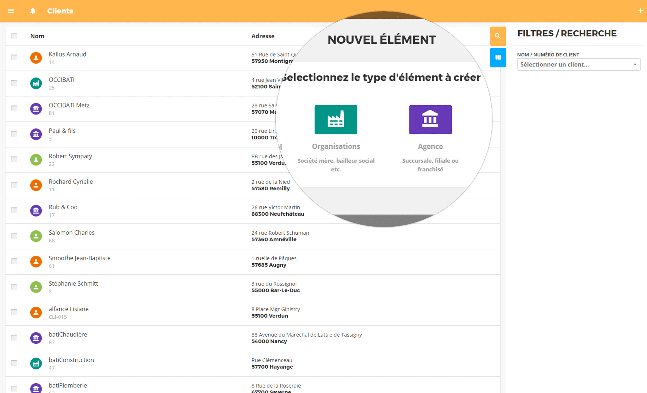 Gestion des clients, organisations et agences avec le logiciel de gestion de parc LOKATECH