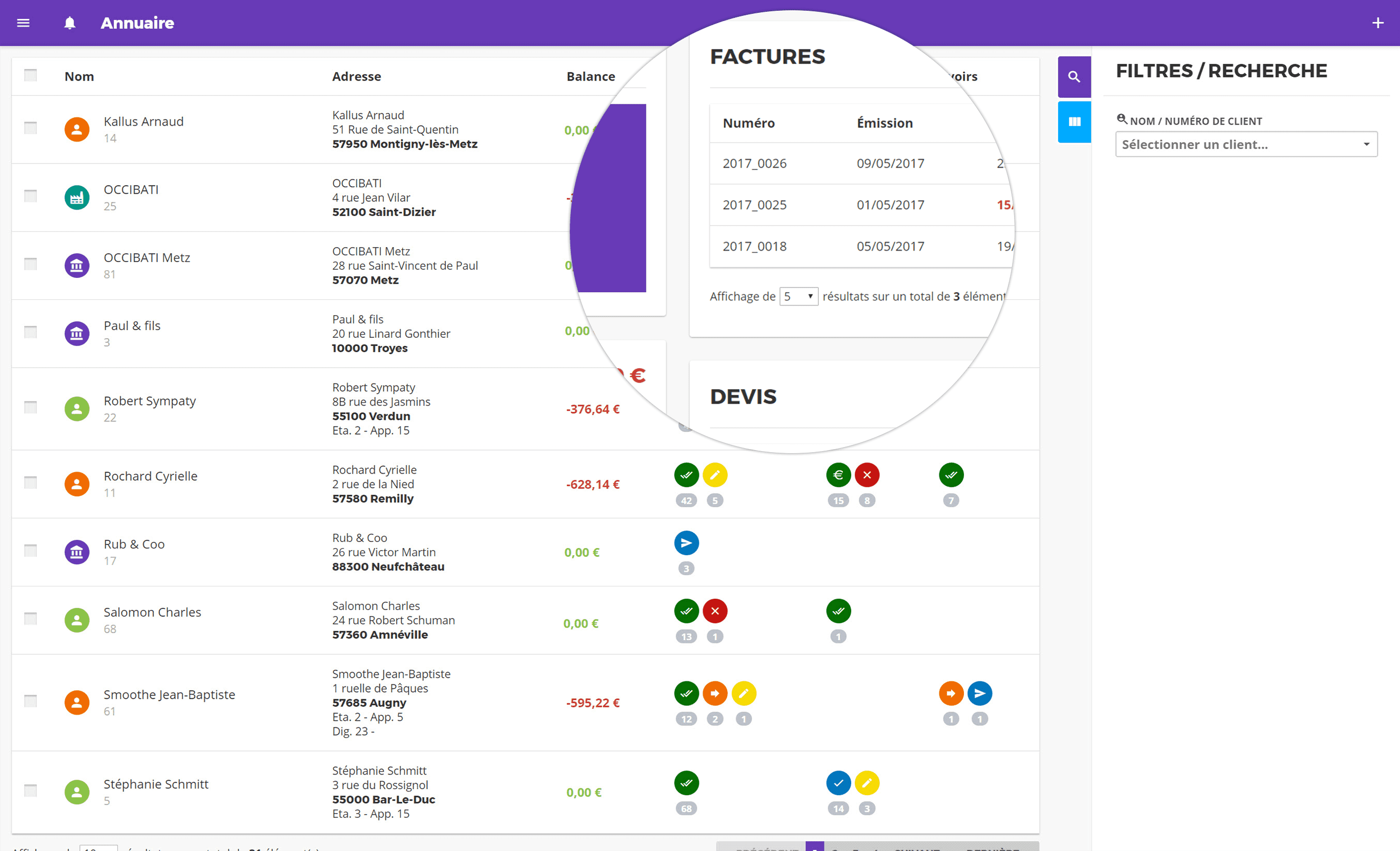 Fiche de renseignements utilisateurs dans SOLITECH