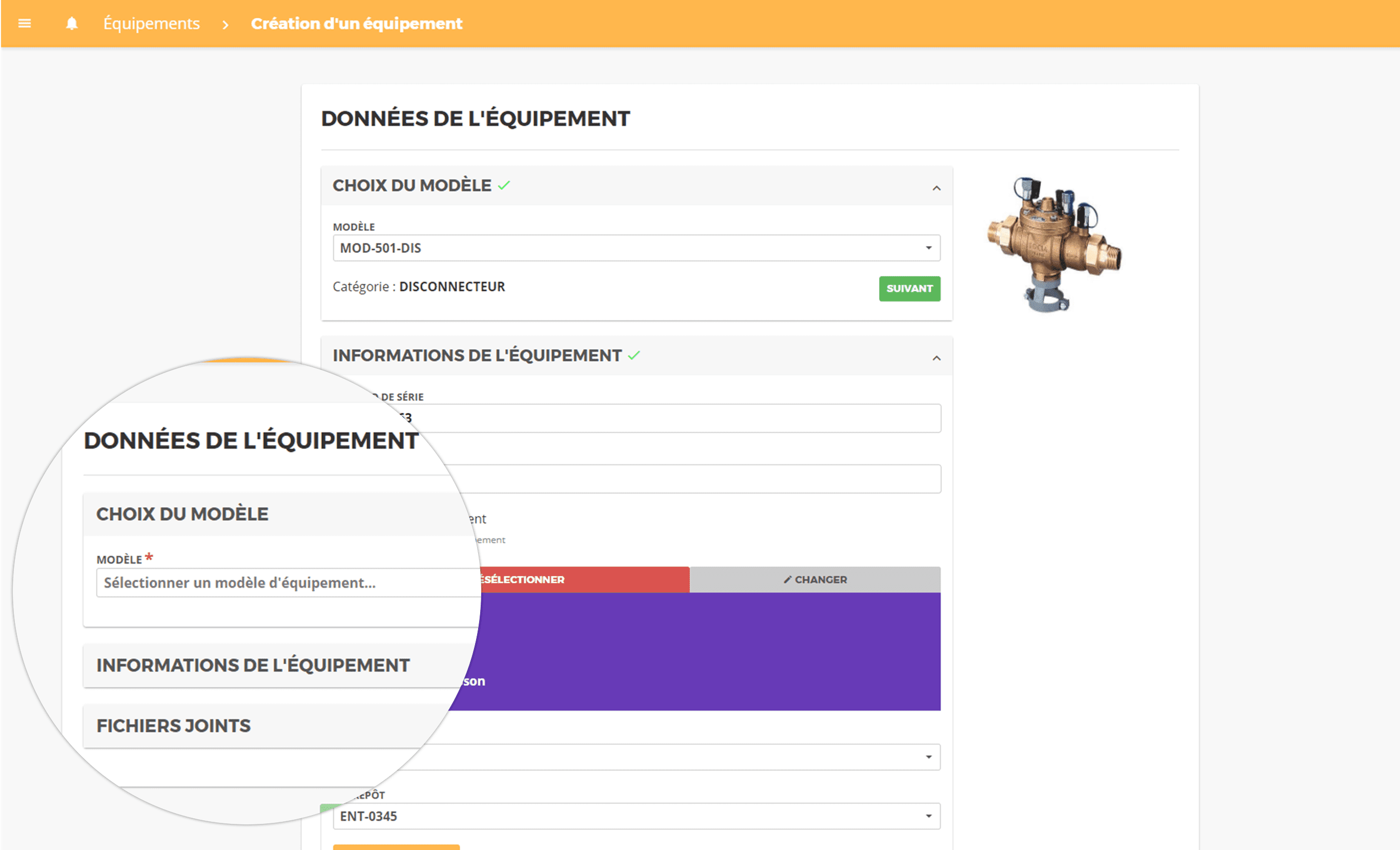 Création d’équipements avec le logiciel de gestion de parc LOKATECH